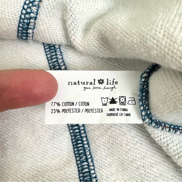 NEW Natural Life Selah Printed Sweatshirt Teal Floral Boxy Oversized Large - Picture 9 of 9